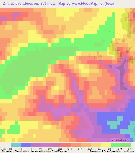 Zhuravlevo,Russia Elevation Map