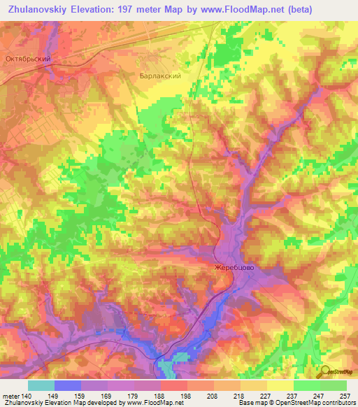 Zhulanovskiy,Russia Elevation Map