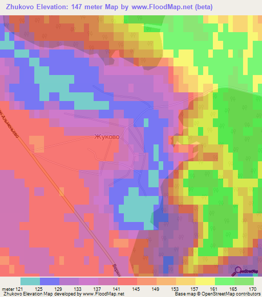 Zhukovo,Russia Elevation Map