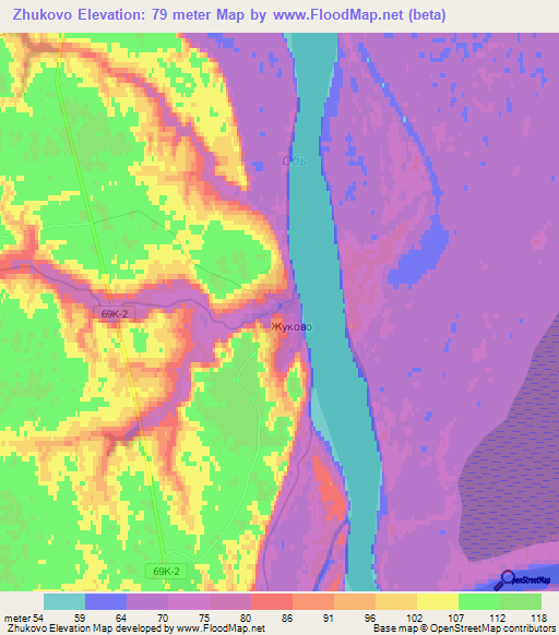 Zhukovo,Russia Elevation Map