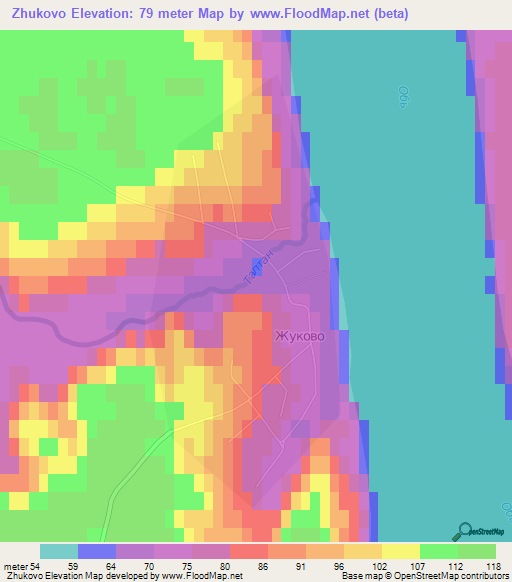 Zhukovo,Russia Elevation Map