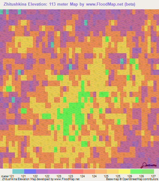 Zhitushkina,Russia Elevation Map