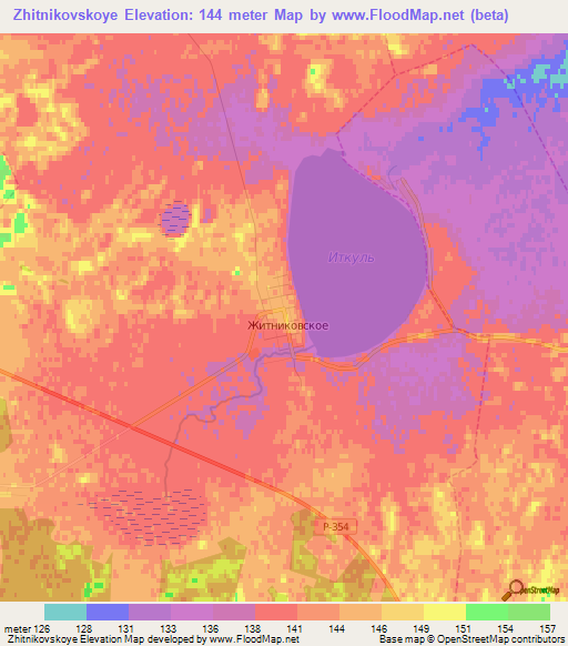 Zhitnikovskoye,Russia Elevation Map