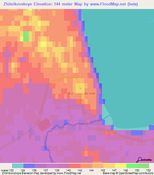 Zhitnikovskoye,Russia Elevation Map