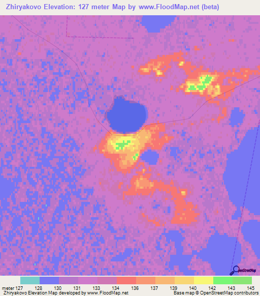 Zhiryakovo,Russia Elevation Map