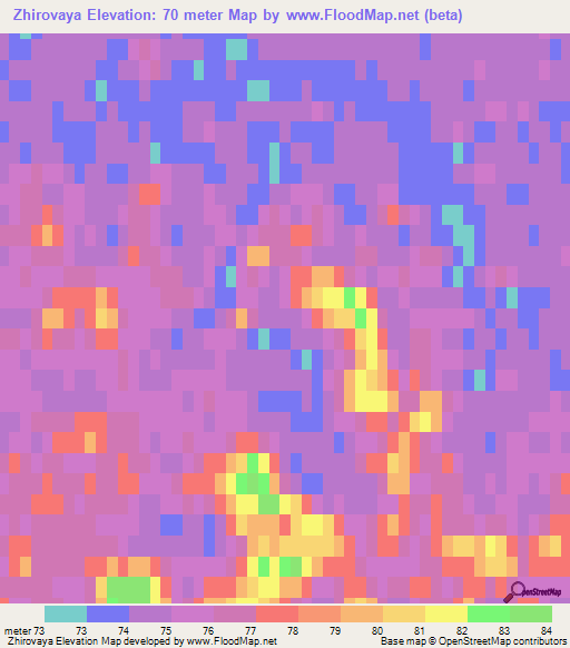 Zhirovaya,Russia Elevation Map