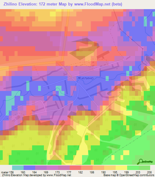 Zhilino,Russia Elevation Map