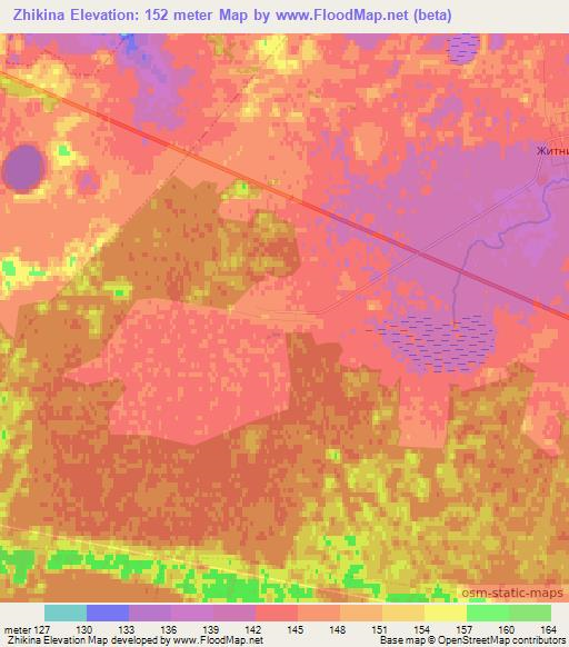 Zhikina,Russia Elevation Map