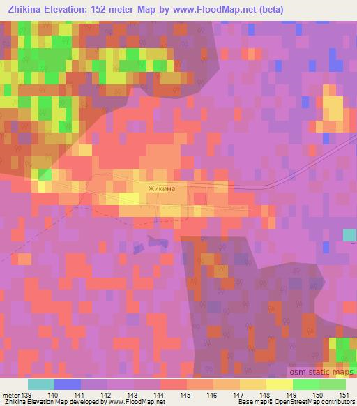 Zhikina,Russia Elevation Map