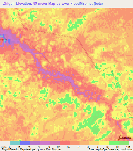 Zhiguli,Russia Elevation Map