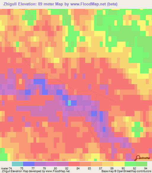 Zhiguli,Russia Elevation Map