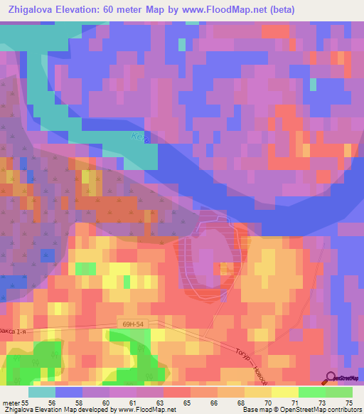 Zhigalova,Russia Elevation Map