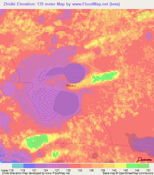 Zhidki,Russia Elevation Map