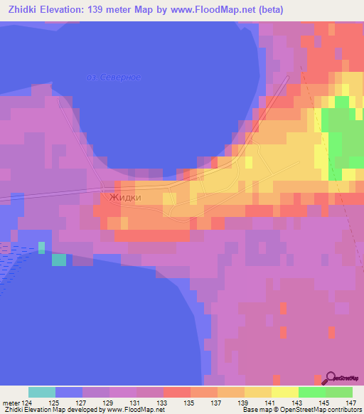 Zhidki,Russia Elevation Map