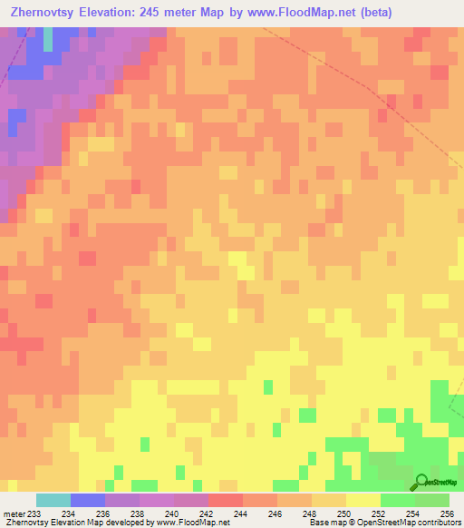 Zhernovtsy,Russia Elevation Map