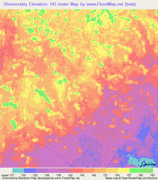 Zhernovskiy,Russia Elevation Map