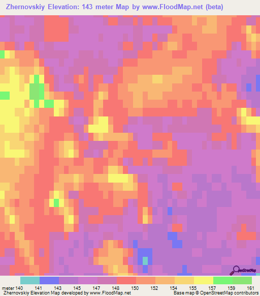 Zhernovskiy,Russia Elevation Map