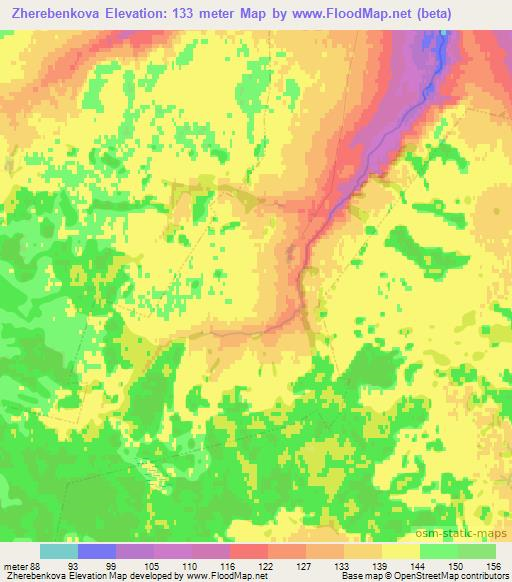 Zherebenkova,Russia Elevation Map