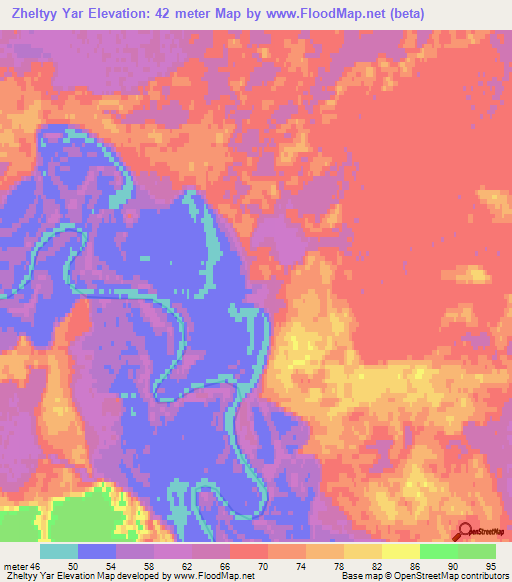 Zheltyy Yar,Russia Elevation Map