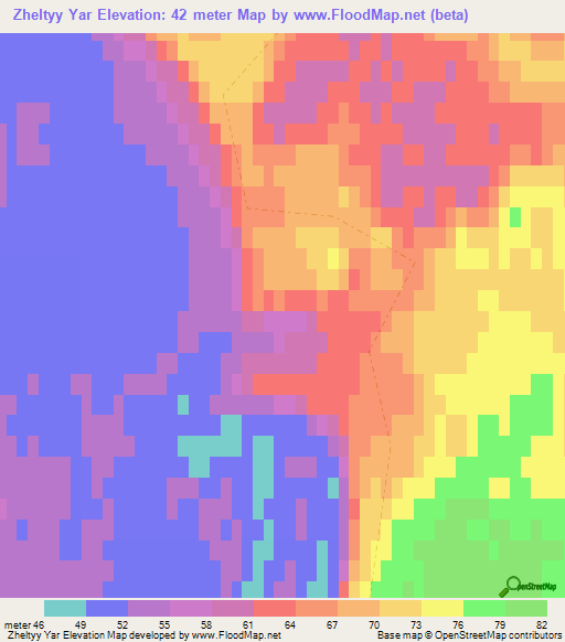 Zheltyy Yar,Russia Elevation Map