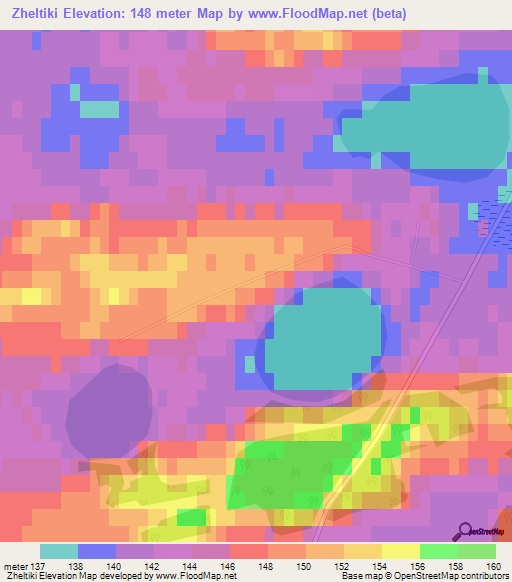 Zheltiki,Russia Elevation Map