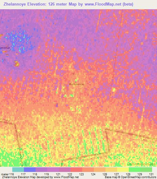 Zhelannoye,Russia Elevation Map