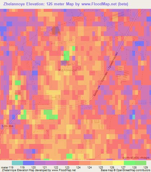 Zhelannoye,Russia Elevation Map