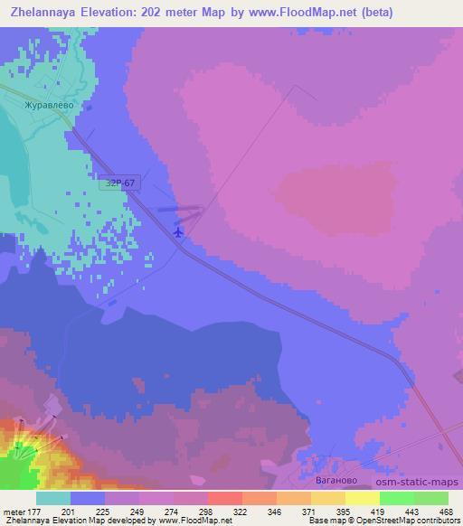 Zhelannaya,Russia Elevation Map