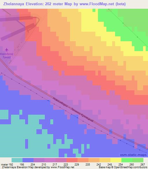 Zhelannaya,Russia Elevation Map