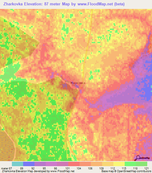 Zharkovka,Russia Elevation Map