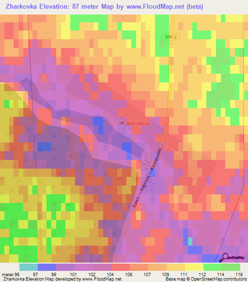 Zharkovka,Russia Elevation Map