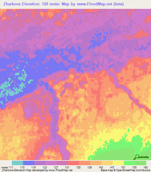 Zharkova,Russia Elevation Map