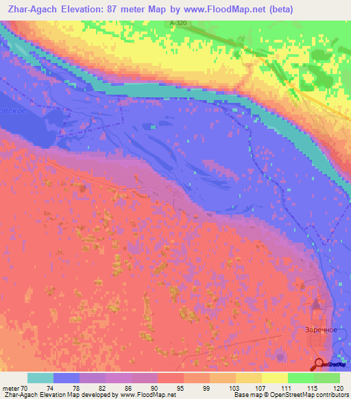 Zhar-Agach,Russia Elevation Map