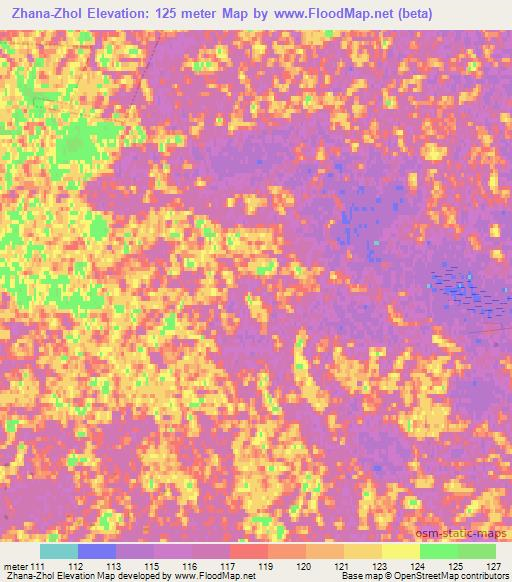 Zhana-Zhol,Russia Elevation Map