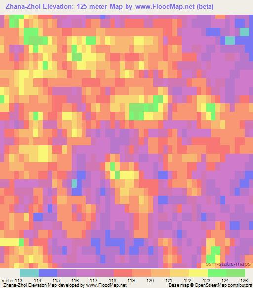 Zhana-Zhol,Russia Elevation Map