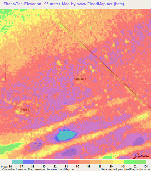 Zhana-Tan,Russia Elevation Map