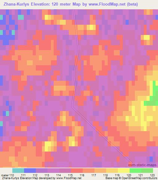 Zhana-Kurlys,Russia Elevation Map