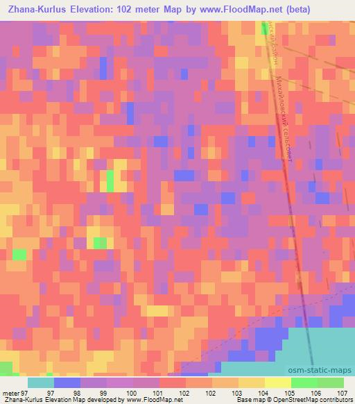 Zhana-Kurlus,Russia Elevation Map