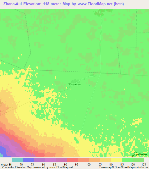 Zhana-Aul,Russia Elevation Map