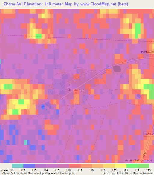 Zhana-Aul,Russia Elevation Map