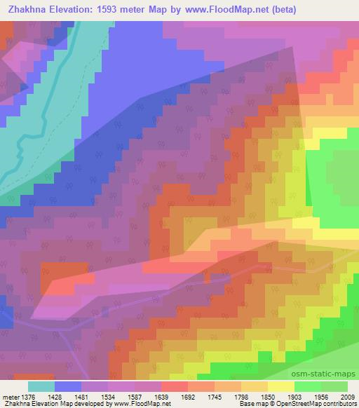 Zhakhna,Russia Elevation Map