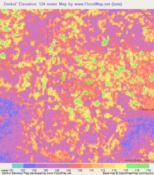 Zenkul',Russia Elevation Map