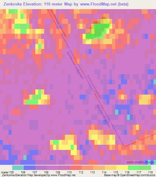 Zenkovka,Russia Elevation Map