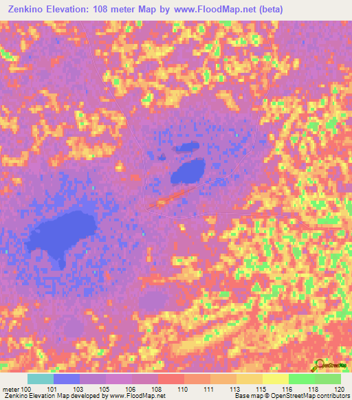 Zenkino,Russia Elevation Map