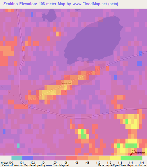 Zenkino,Russia Elevation Map