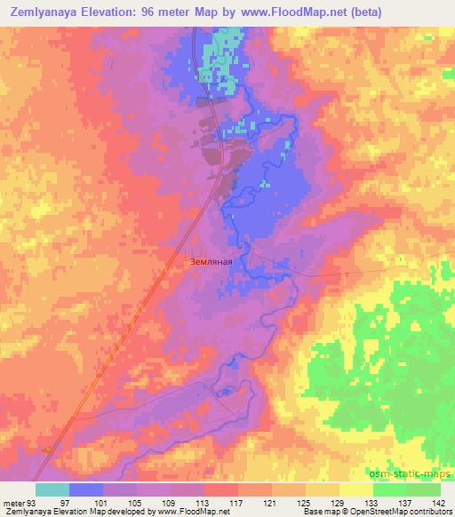 Zemlyanaya,Russia Elevation Map