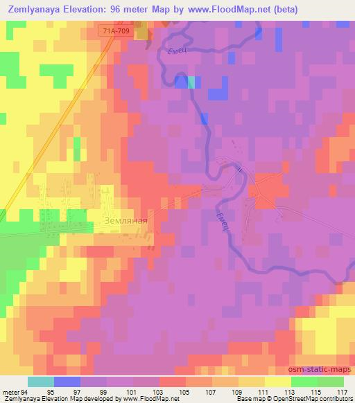 Zemlyanaya,Russia Elevation Map