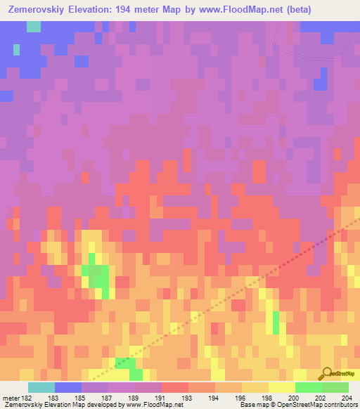 Zemerovskiy,Russia Elevation Map