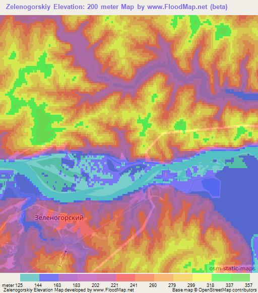 Zelenogorskiy,Russia Elevation Map