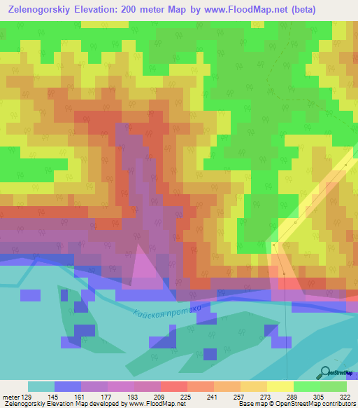 Zelenogorskiy,Russia Elevation Map